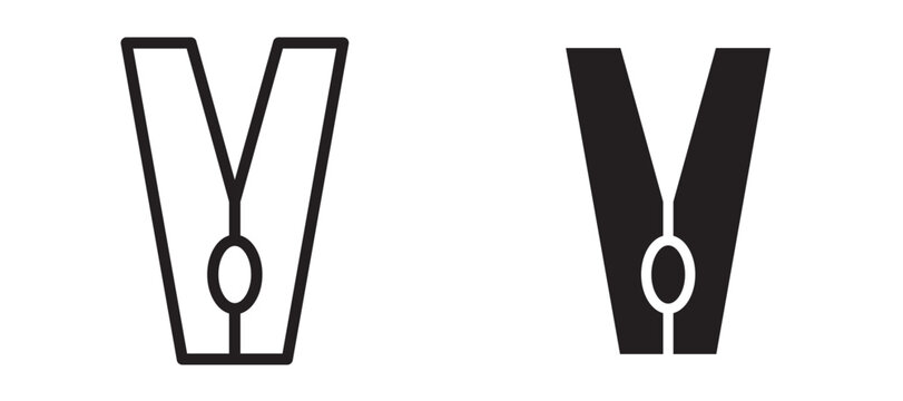 Peg icon In Flat and stroke Style Vector For App, UI, Websites. Black Vector Illustration.