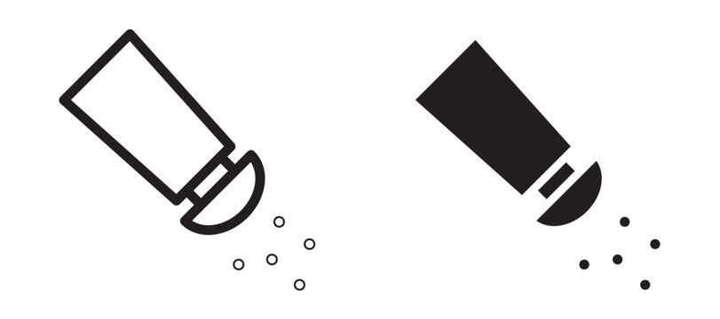 Pepper shaker icon In Flat and stroke Style Vector For App, UI, Websites. Black Vector Illustration.