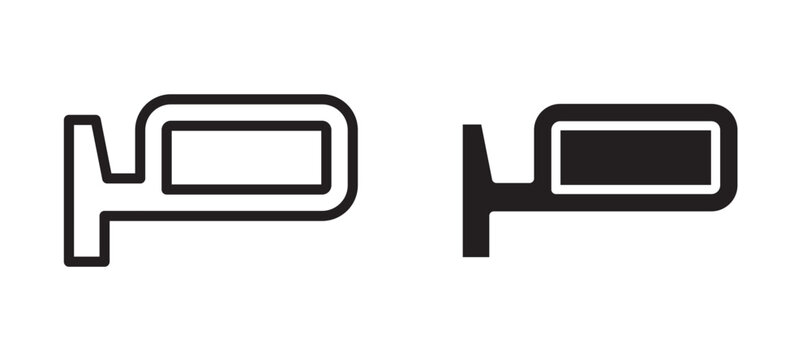 Side mirror icon In Flat and stroke Style Vector For App, UI, Websites. Black Vector Illustration.