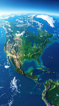 North America from Space Satellite View.