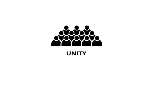 Animated unity with diverse silhouettes and green background, for modern presentations