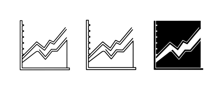 Line Graph Icons, Business Growth Charts, Data Analysis Icons