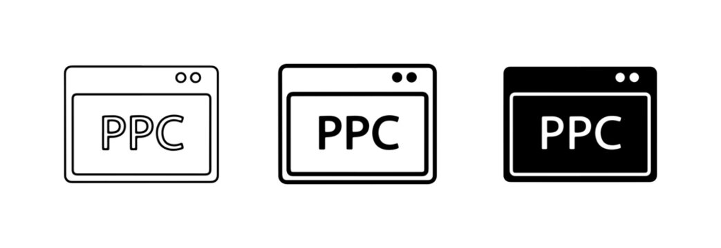 PPC Icons, Pay Per Click Web Design, Digital Marketing Symbols