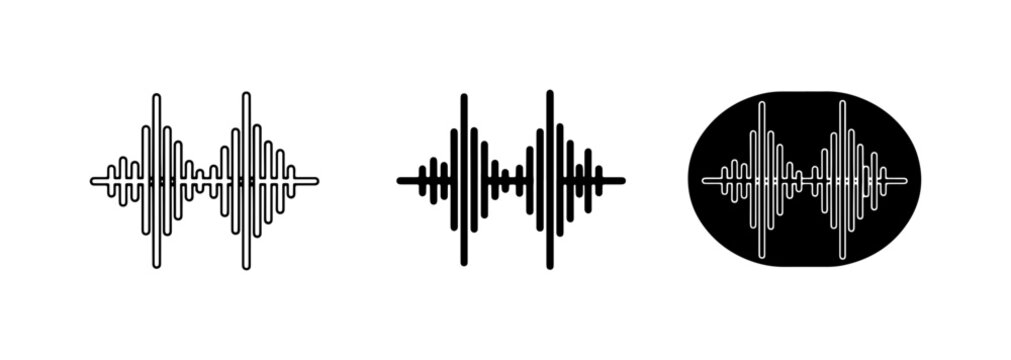 Sound Waveform Icons, Audio Signal Graphics, Music Wave Visuals