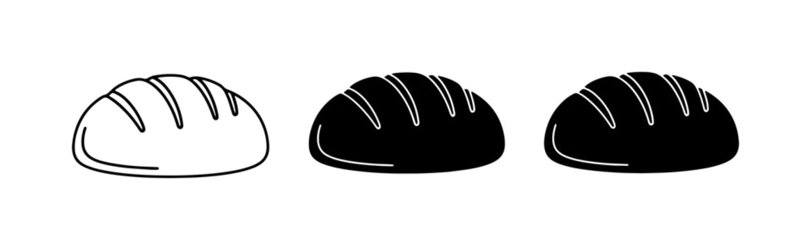 Bread Icons, Loaf Vector Art, Bakery Symbols