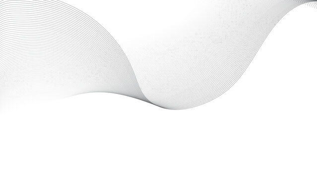 White paper background with a curled corner and flowing wave design in a modern futuristic style. Abstract white 3D tooth illustration isolated on a clean white background.