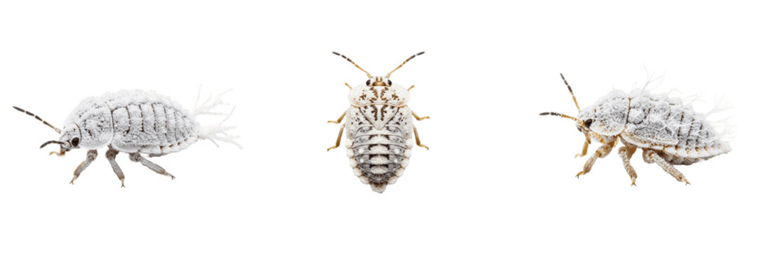 Greenhouse mealybug cottony plant pest showing biological anatomy, structural morphology, taxonomic classification traits, and agricultural crop damage parameters within a reference field.