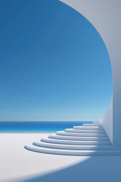 Minimal Coastal Architecture With Soft Light and Curved Design