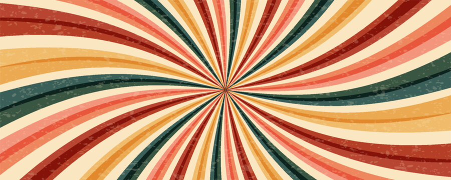Vintage retro burst banner background. Colorful grunge sunburst. Vector illustration
