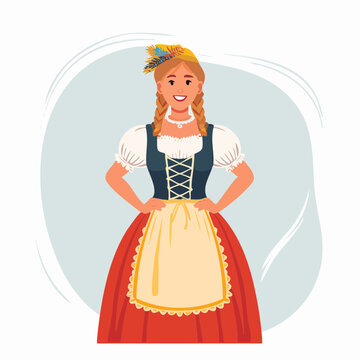Woman in Traditional Bavarian Dress
