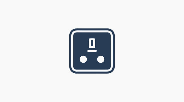UK Electrical Socket Icon - Vector British Type G Power Outlet Symbol