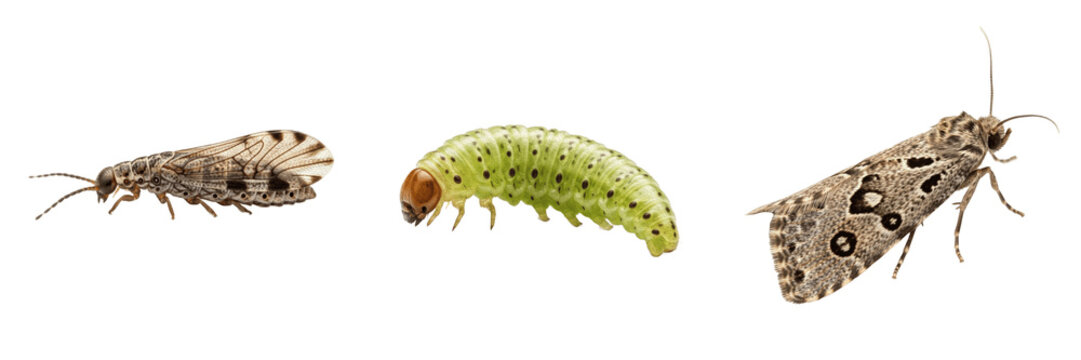 Tomato pinworm tomato crop pest insect showing plant anatomy, biological morphology, taxonomy traits, and agricultural crop damage parameters within reference database storage archive.