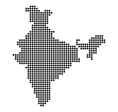 india dot map. map of india made of small dots concept for digital connectivity