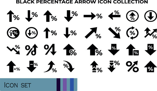 Print Business Trend Infographic Layout Set - Colorful Financial Percentage Growth Progress and Analytics Data Presentation Elements