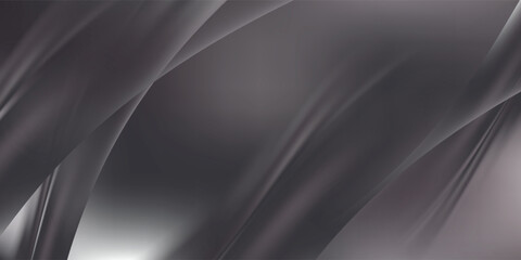 Fototapeta premium Abstract silver and black metallic wave background. Elegant smooth soft drapery texture for modern luxury design. Creative element design in vetor illustration