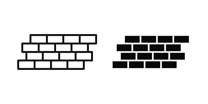 Bricks icon concept pack in line and solid icons