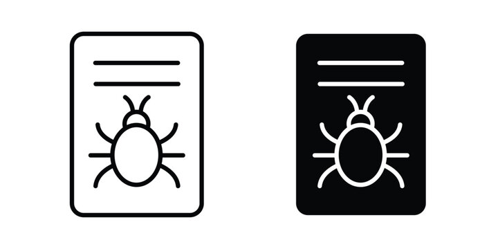 Bug report icon concept pack in line and solid icons