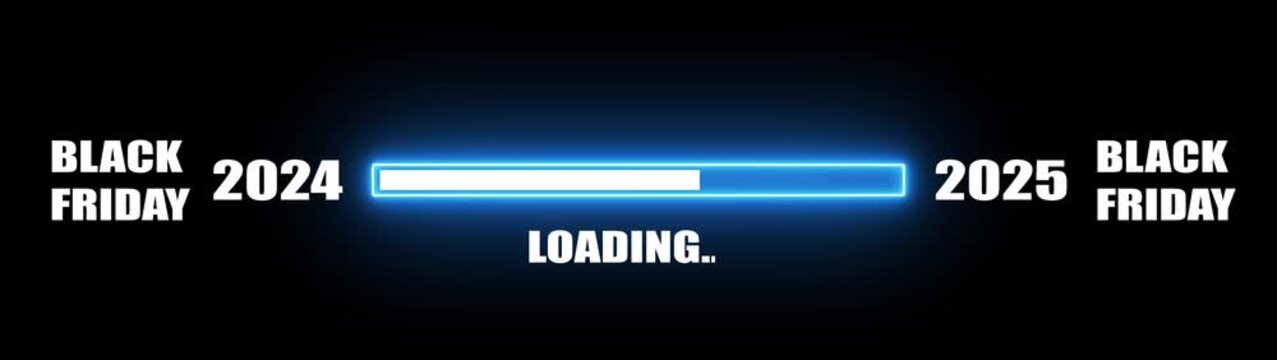 Black friday 2024-2025 countdown loading bar animation with progress indicator black friday countdown