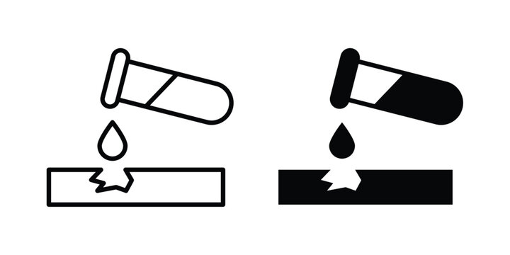 Corrosive substance icon concept pack in line and solid icons