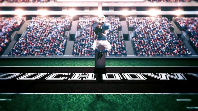 NFL Highlights Cinematic Catch by American football player catching ball in 4K Ultra HD footage.
