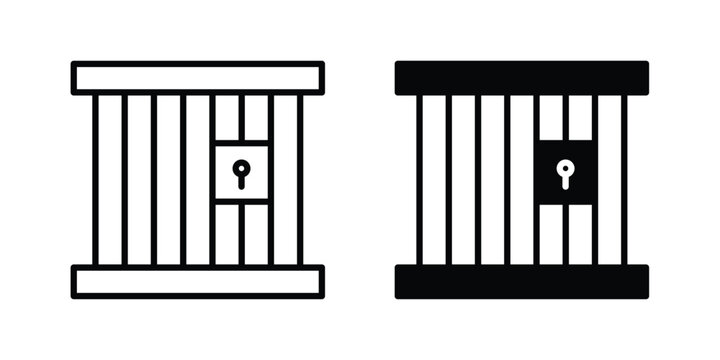 Jail icon concept pack in line and solid icons