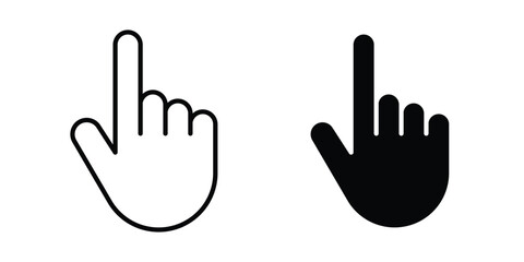 Fototapeta premium Pointing hand icon concept pack in line and solid icons