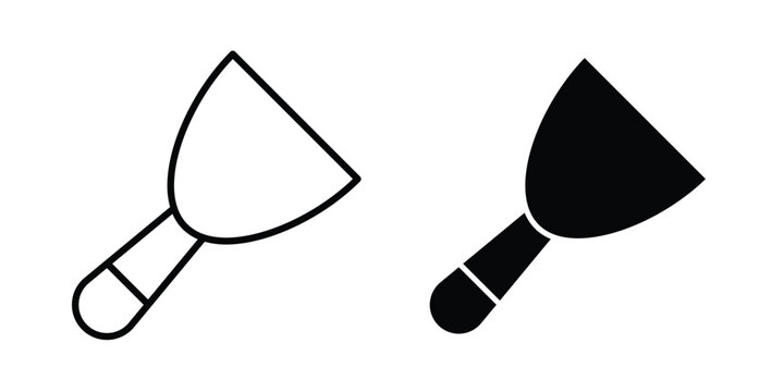 Putty knife icon concept pack in line and solid icons