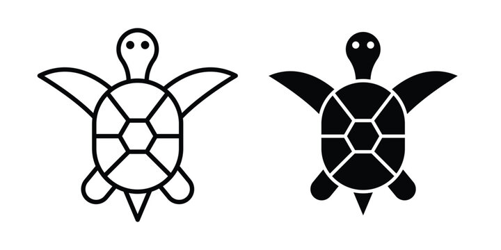 Sea turtle icon concept pack in line and solid icons