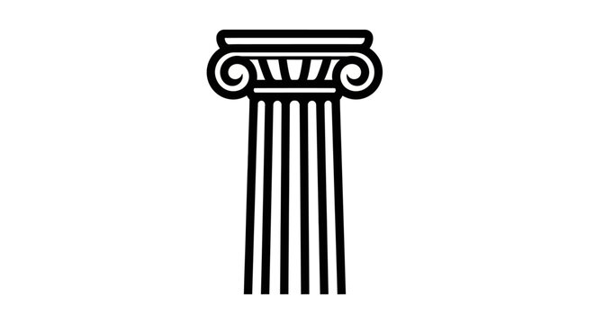 Ionic Column Icon - Ancient Greek Architecture Symbol