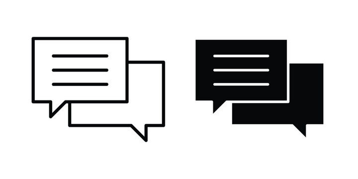 Text chat icon concept pack in line and solid icons