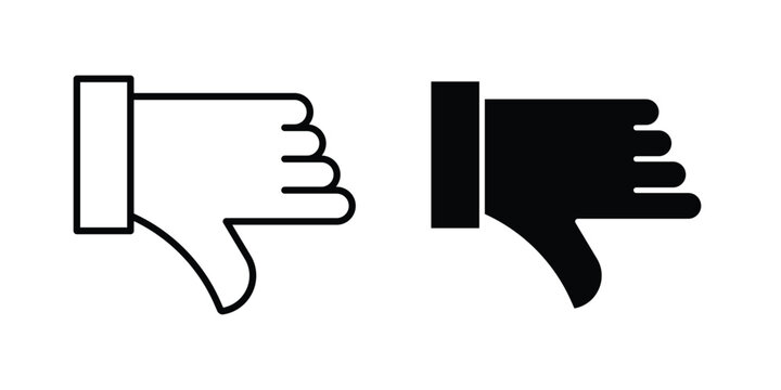 Thumb down icon concept pack in line and solid icons