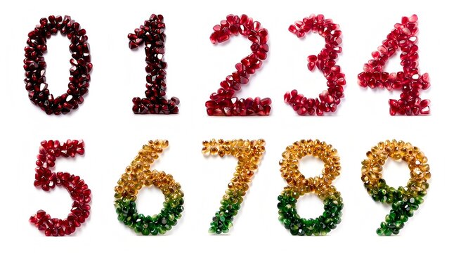Garnet almandine deep red numbers set