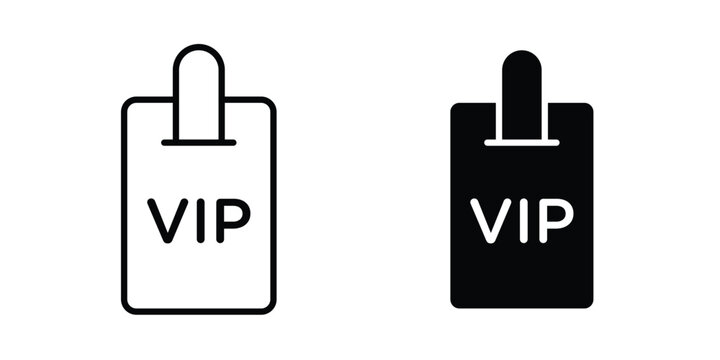 VIP pass icon concept pack in line and solid icons