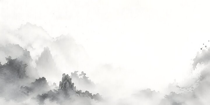 Minimal Japanese Ink Wash Background with Soft Watercolor Texture