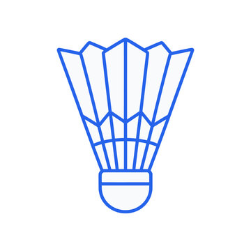 Minimal badminton shuttlecock icon with clean feather segments and rounded base. Symmetric flat SVG design ideal for sports apps, badminton graphics, and competition visuals.