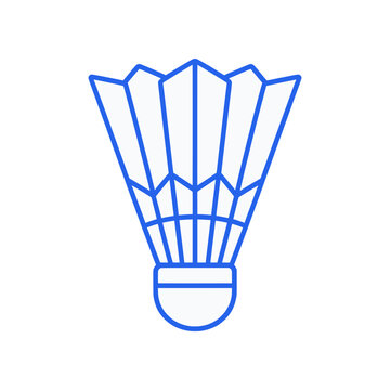 Minimal badminton shuttlecock icon with clean feather segments and rounded base. Symmetric flat SVG design ideal for sports apps, badminton graphics, and competition visuals.