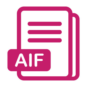 AIF document icon pink symbol