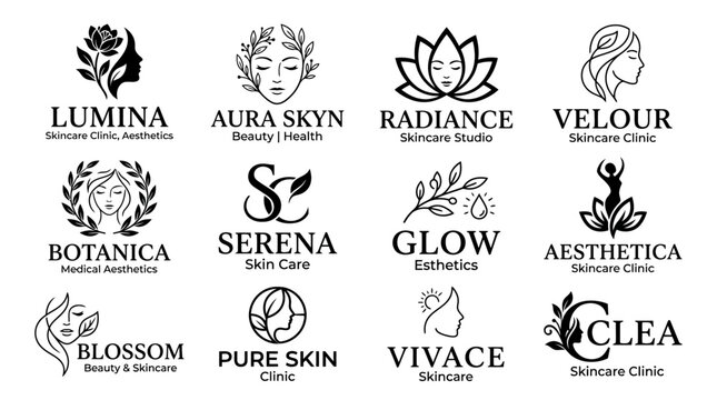 Black and white beauty logos.