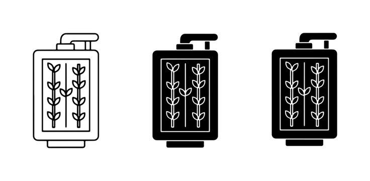Vertical Hydroponic System Icons, Plant Growth Modules, Farming Technology