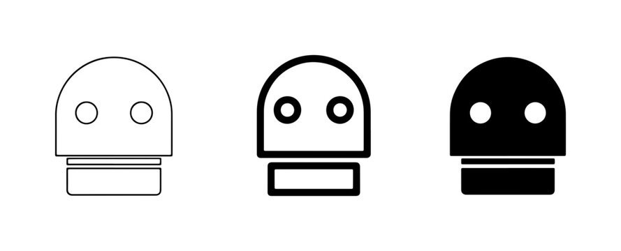Robot Icon Set, AI Bot Symbols, Futuristic Android Icons