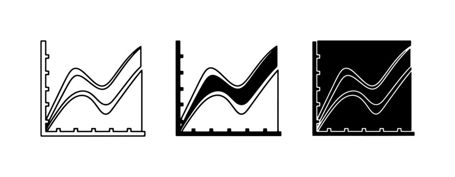 Line Graph Icons, Data Analysis Charts, Business Growth Trends