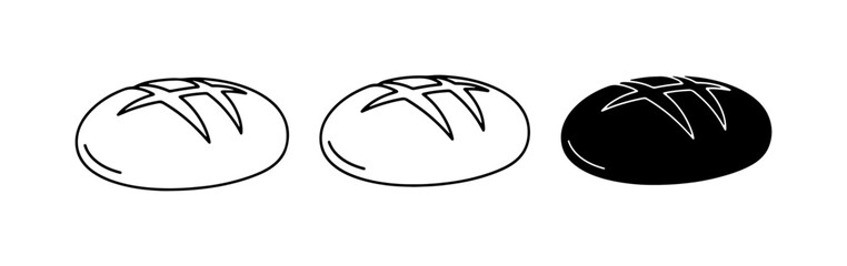 Obraz premium Bread Icons: Loaf Vector Art, Black and White Bakery Graphics