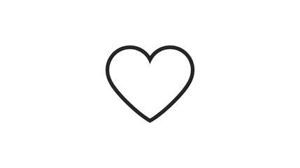 Fototapeta premium Minimalist Black Heart Outline Icon on White Background, Simple Line Art Symbol