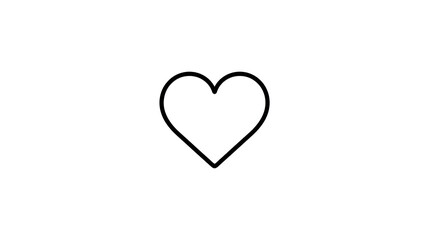 Fototapeta premium Minimalist Heart Line Art Icon on White Background for Love and Romance Themes