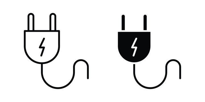 Electric plug icon For Web And UI, Simple Icons