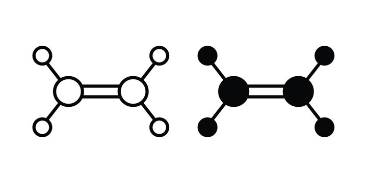 Ethylene molecule icon For Web And UI, Simple Icons