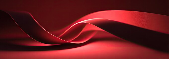 Obraz premium Smooth, flowing crimson ribbons create an elegant, abstract design