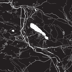 Tbilisi Georgia Vector Map, Detailed City Street Map Black and White Minimalist Line Art © AlphaDesign