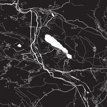 Tbilisi Georgia Vector Map, Detailed City Street Map Black and White Minimalist Line Art