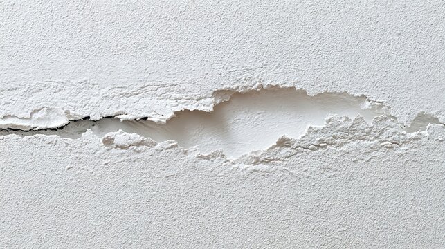 presupposition. A section of a freshly repaired white wall, smooth spackle patch contrasting with older wall texture, soft diffused light. real-estate listings.